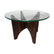 1950s glass and rosewood coffee table