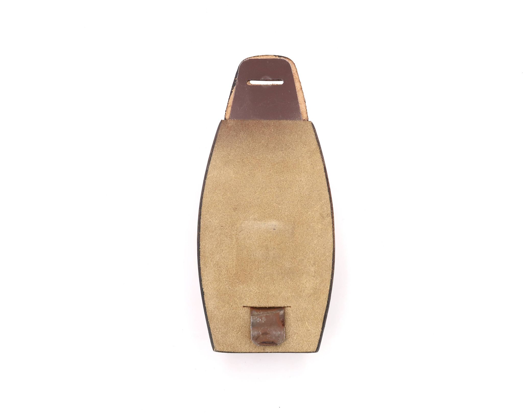 Portemanteau patère en cuir surpiqué marron  années 60