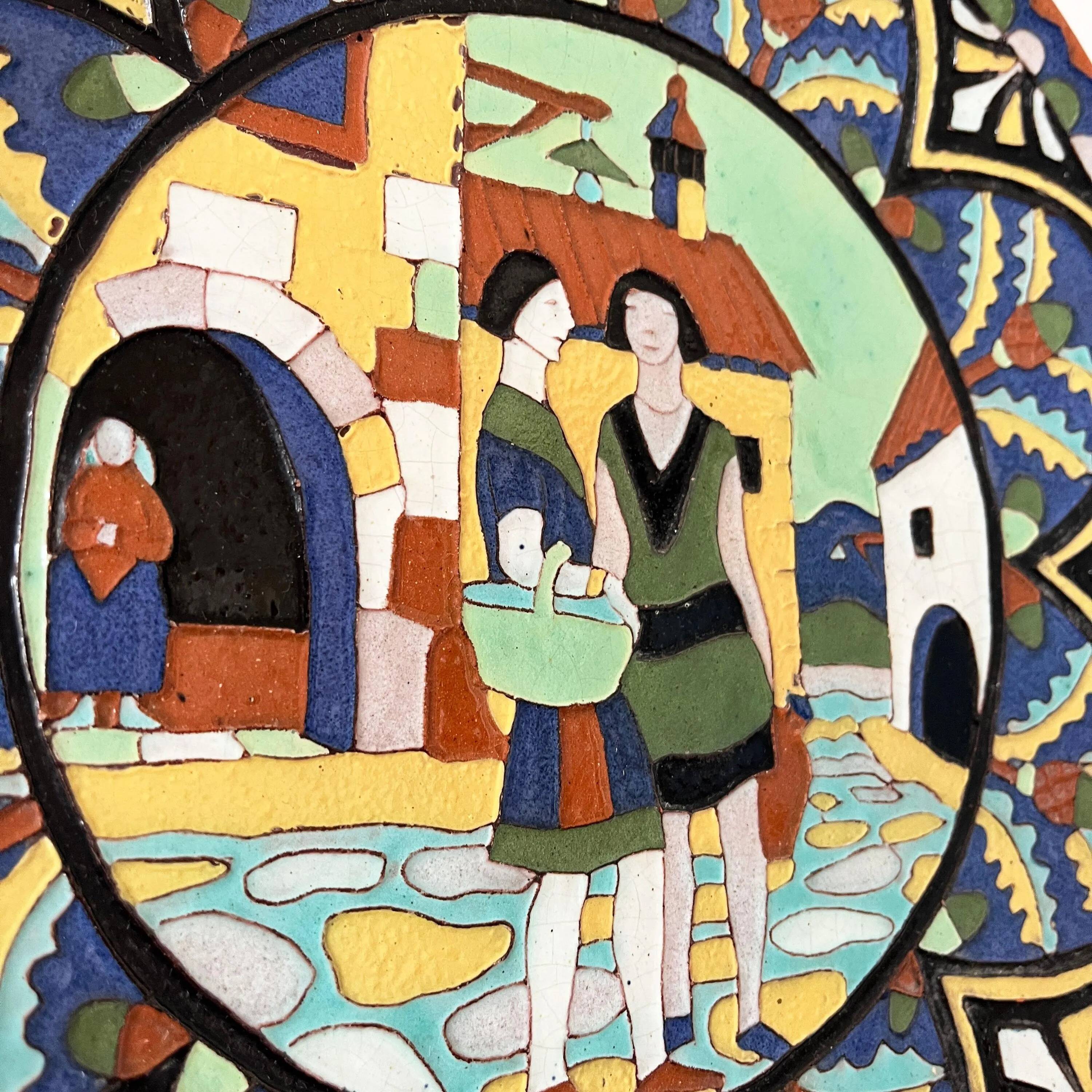 Large glazed terracotta dish