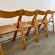 Lot 6 folding wooden chairs and vintage rattan canning year 60