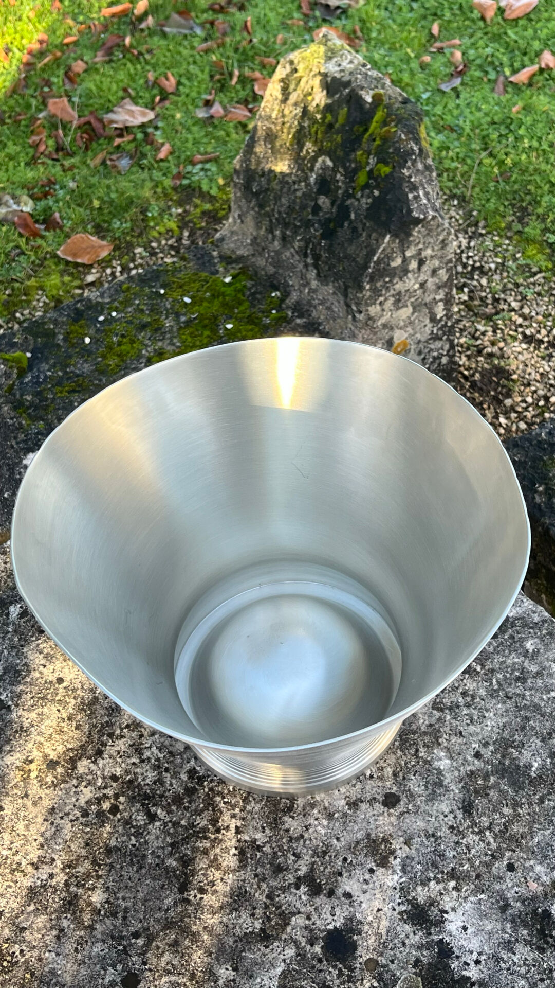 Mumm champagne bucket, vintage pewter vasque