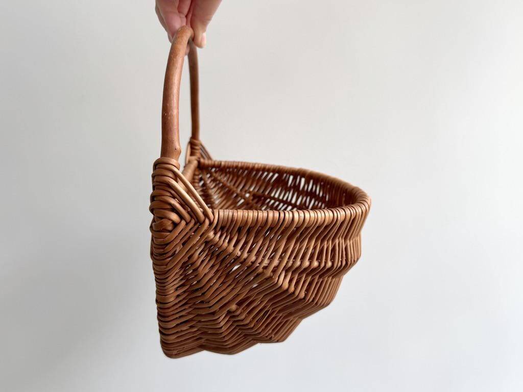 Vintage wicker wall hanging basket