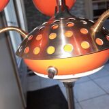 Vintage 1970s orange metal eyes ball floor lamp