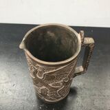 Former ceramic pitcher brown decor birds 70s vintage