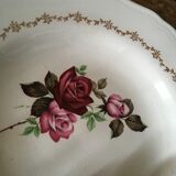 Old hollow plates mismatched ornate in red