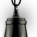 Vintage Industrial Black Pendant Lamps 1950s, Set of 2