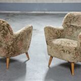 Pair of armchairs flower 50s