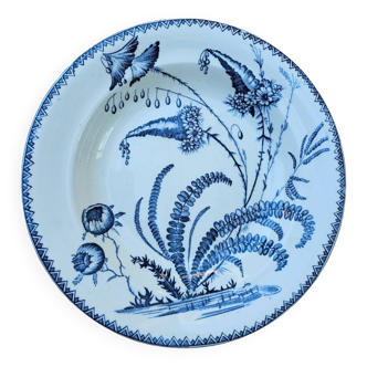 Hollow dish, clairefontaine earthenware, indiana decor, 19th century