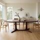 Table Baumann extensible en chêne des années 60