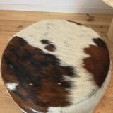 Pouf and cow cushion, leather