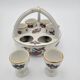 Porcelain egg dish basket with polychrome floral decoration