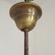 Mid Century Amber Mottled Glass Ceiling Light with Beaded Glass Fringe