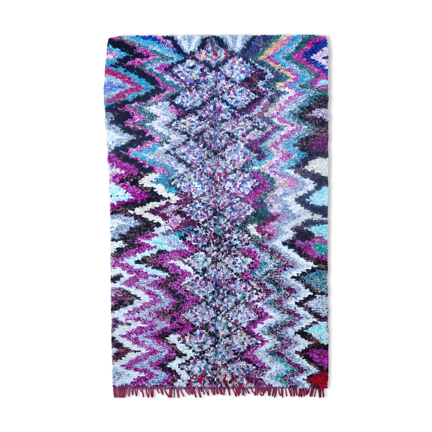 Authentic Moroccan Berber Boucherouite rug 240x155 cm