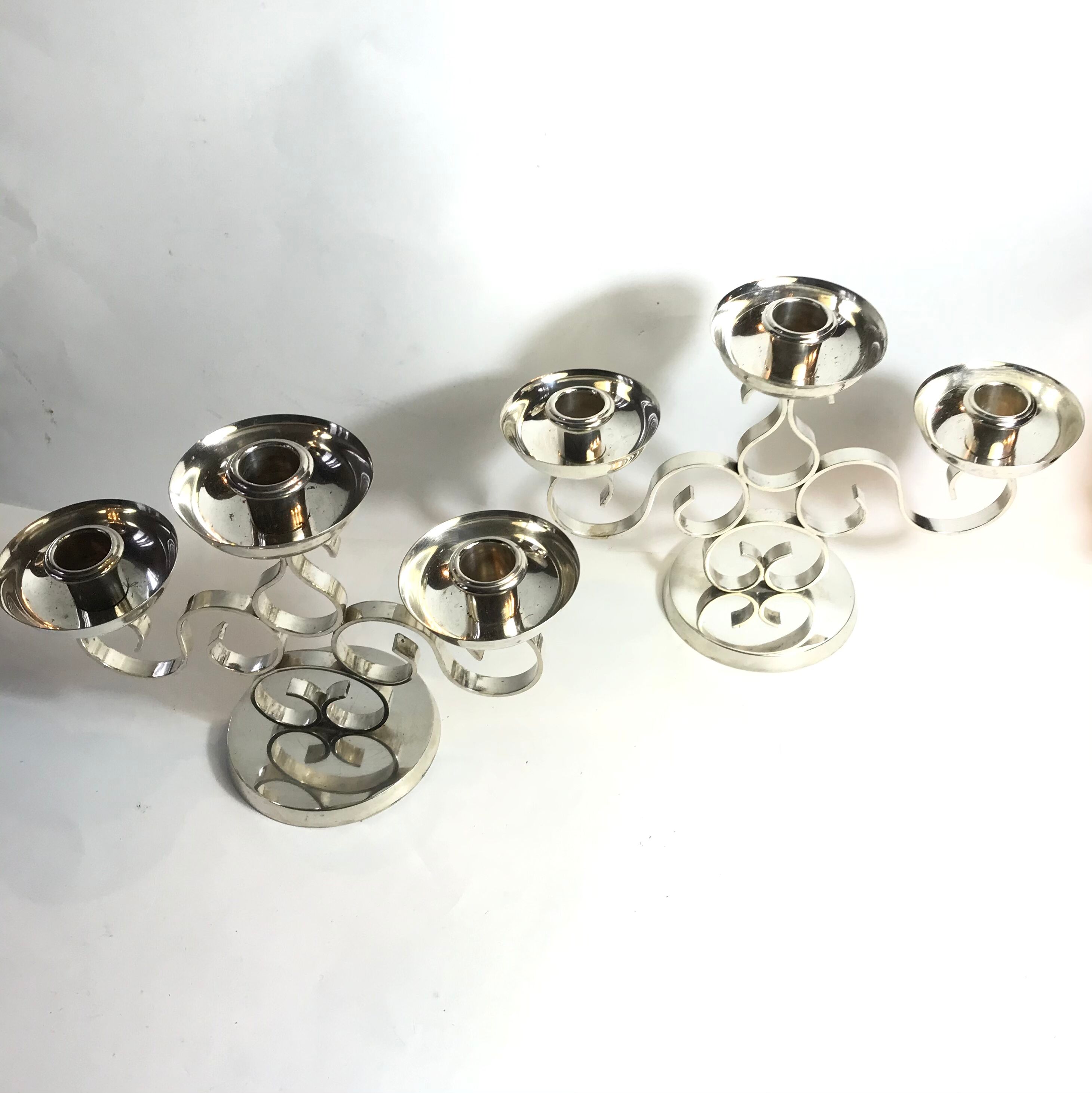 Candleholders arabesque model, Christofle collection Gallia