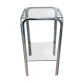 Chrome and smoked glass side table harness