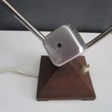 Vintage lamp from the 50s/60s in chromed metal and opaline