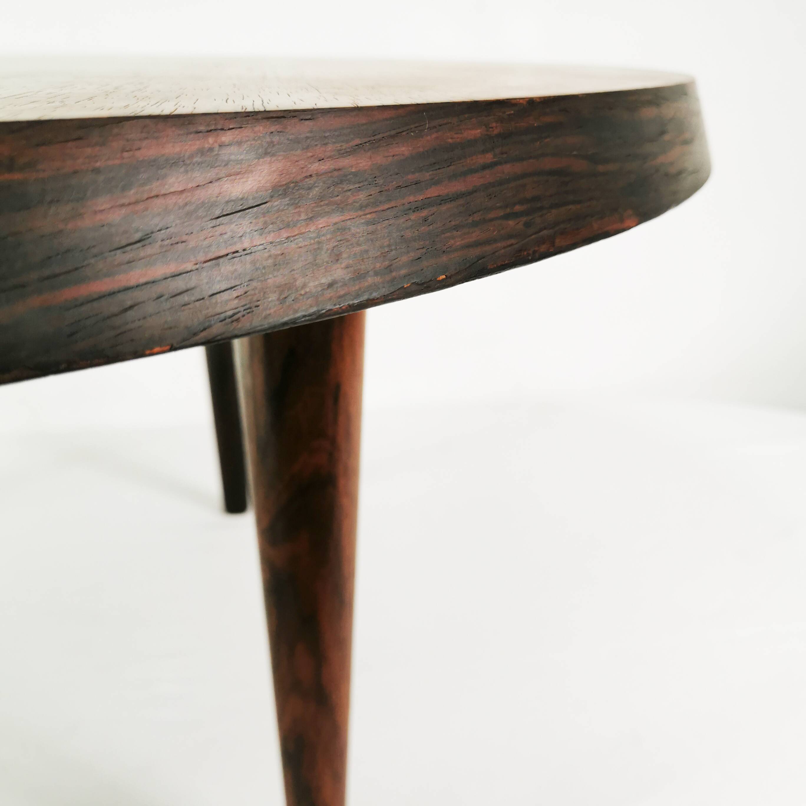 Round mid-century rosewood coffee table, Silkeborg, Denmark, 1960s.
