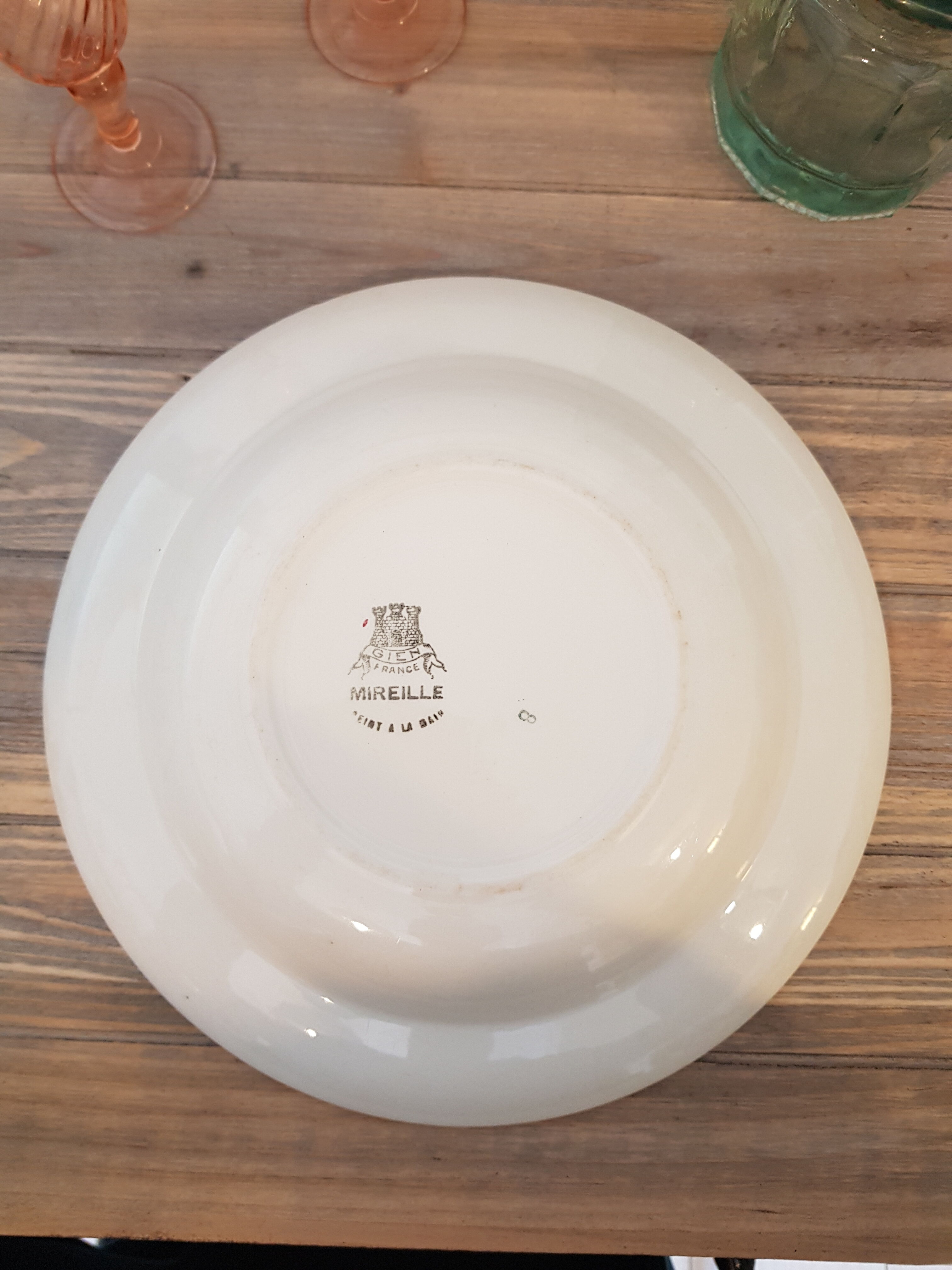 Plat semi creux de la faïencerie de Gien service Mireille