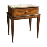 Bedside table, sofa tip - rosewood and brass plate