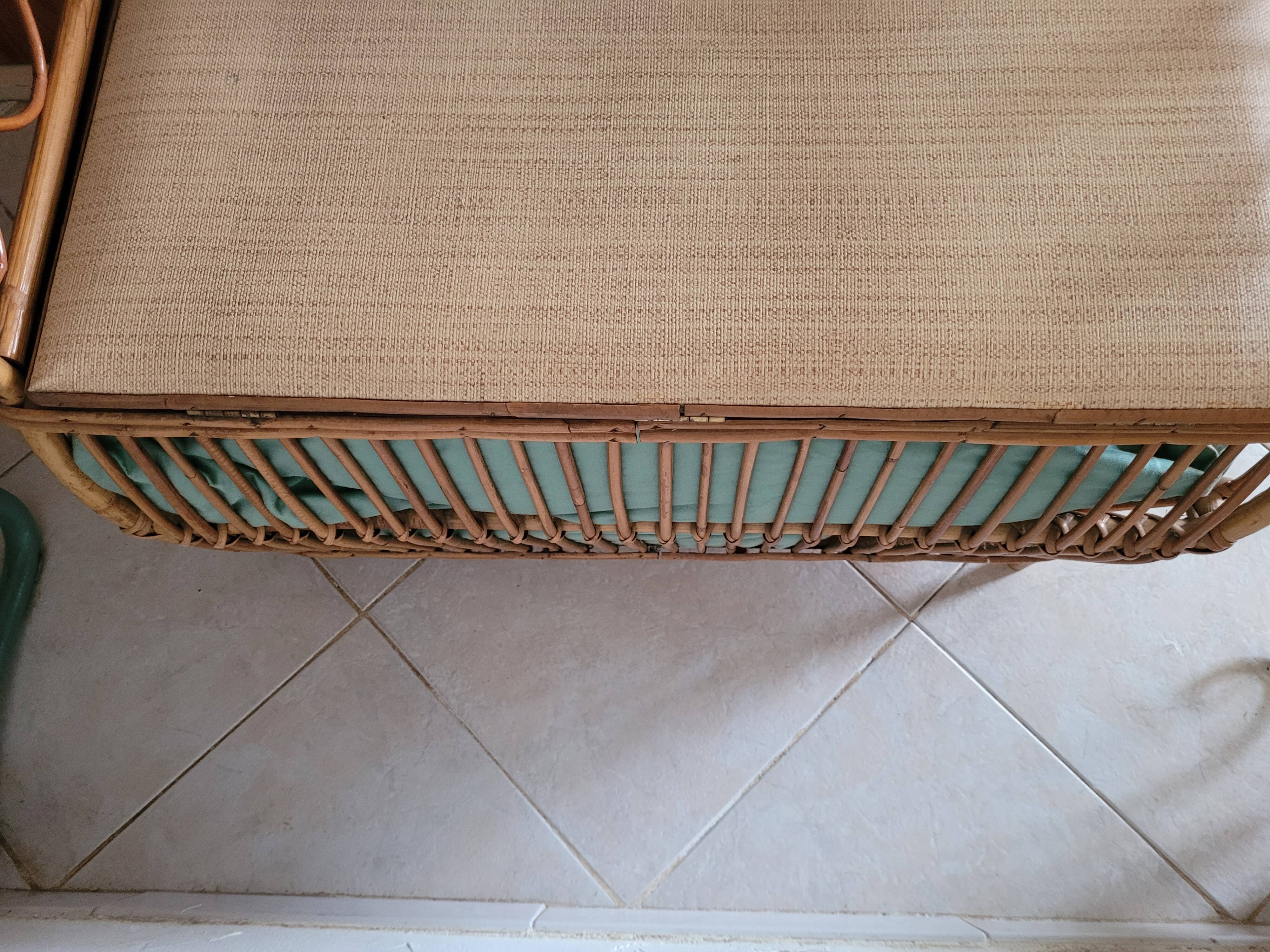 Rattan bench chest