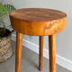 Tripod stool in a brutalist style