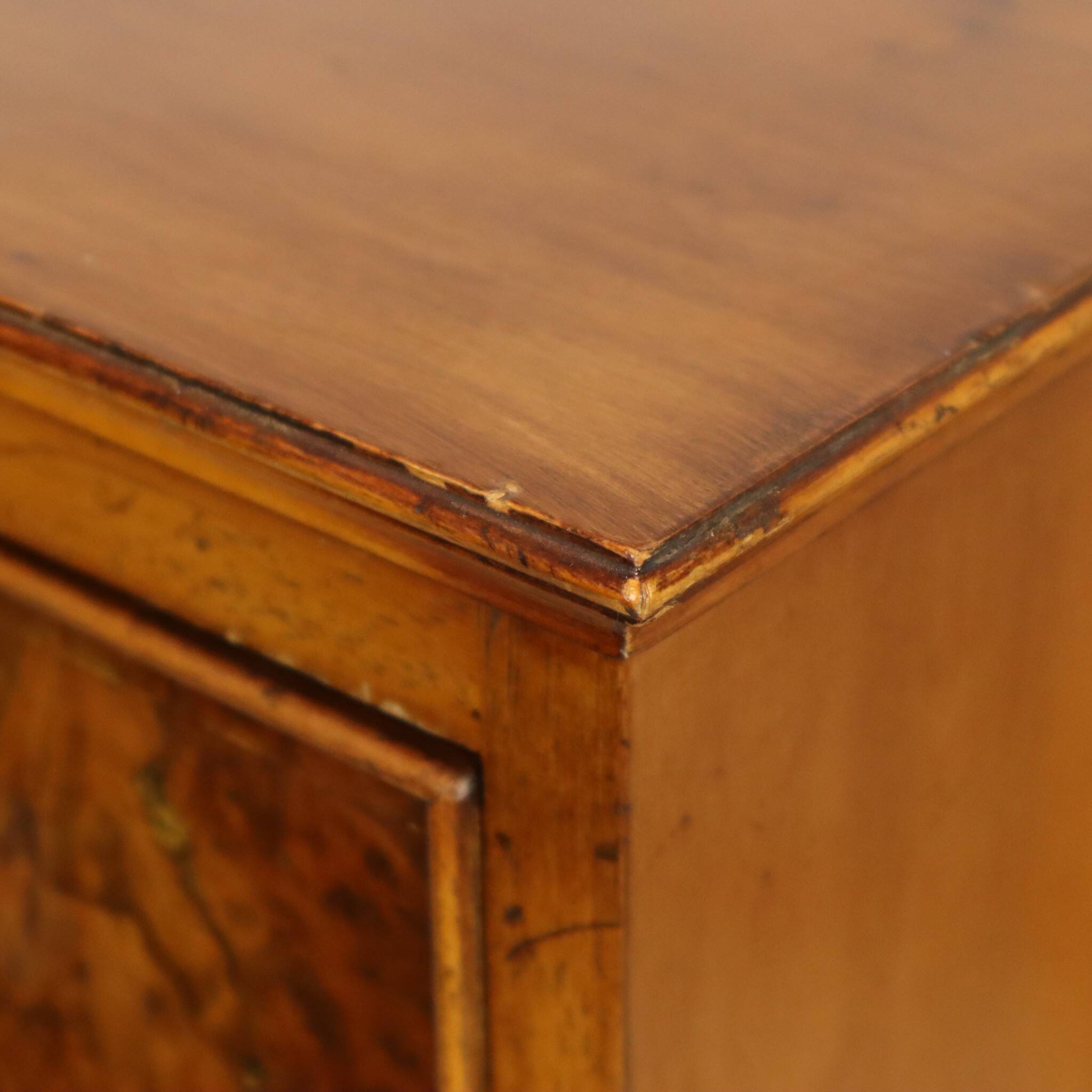 Vintage Chest of Drawers Burton Reproductions Burl Wood Veneer 116cm