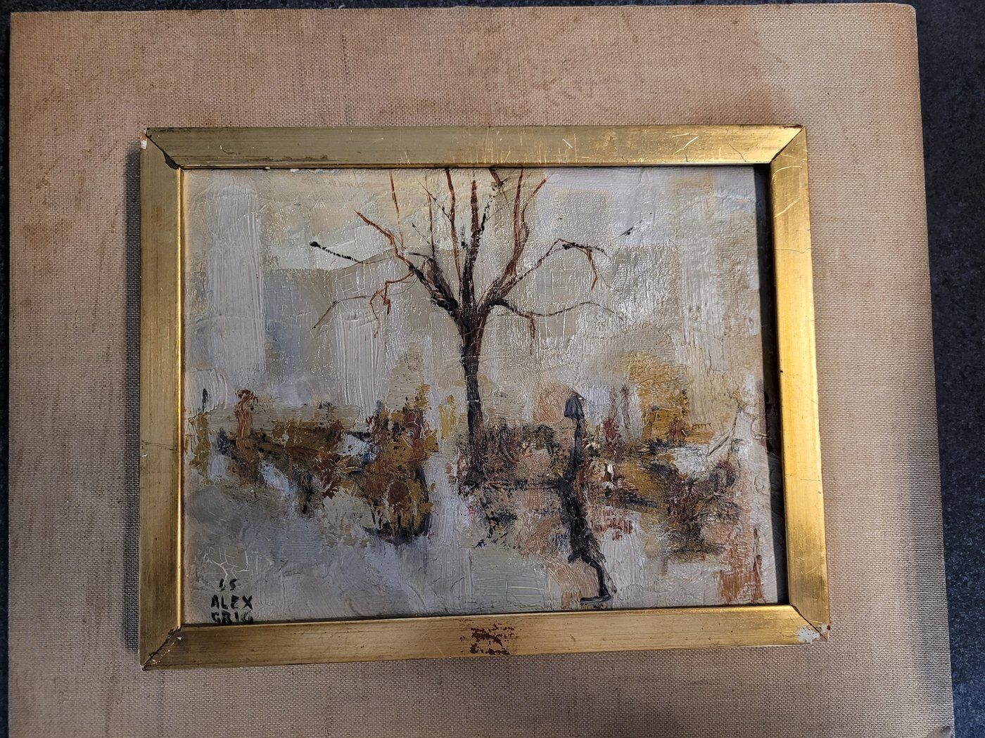 Painting by Alex Grigg "winter in central park -1965"