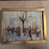 Painting by Alex Grigg "winter in central park -1965"