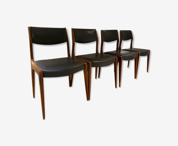 4 scandinavian teak chairs