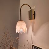 La Murrina Murano glass floral organic shape tulip pink wall sconce on golden base light hand-crafted glass vintage lightning art deco lamp
