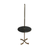 Guéridon lamp in Golden Brass and teak wood design 70
