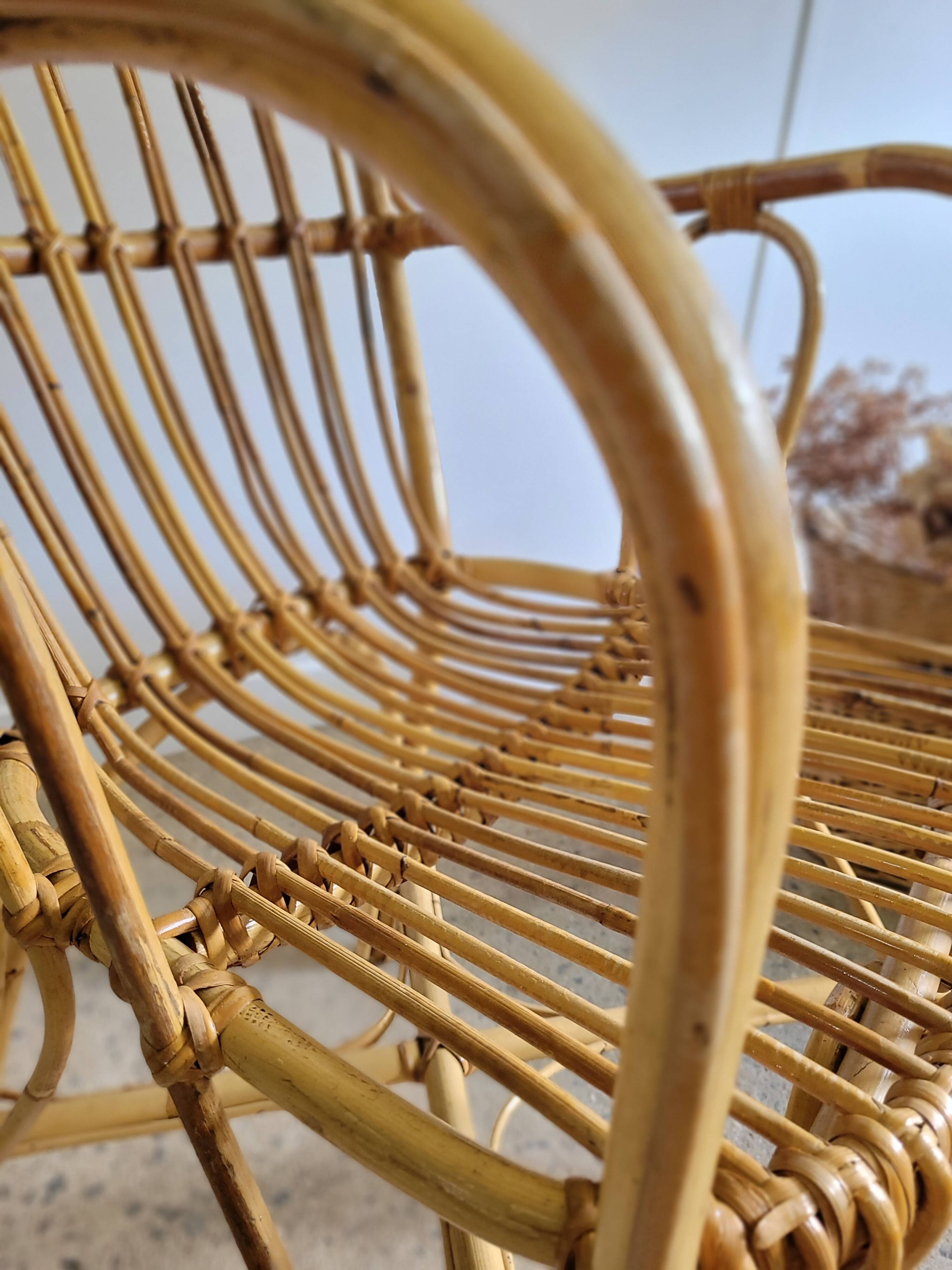 Vintage rattan armchair