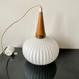Louis Kalff brushed opaline lamp