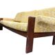 Vintage wooden sofa / armchair with yellow accent