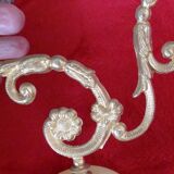 Vintage alabaster and brass candlestick