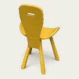 Chaises brutaliste ocre jaune 1960