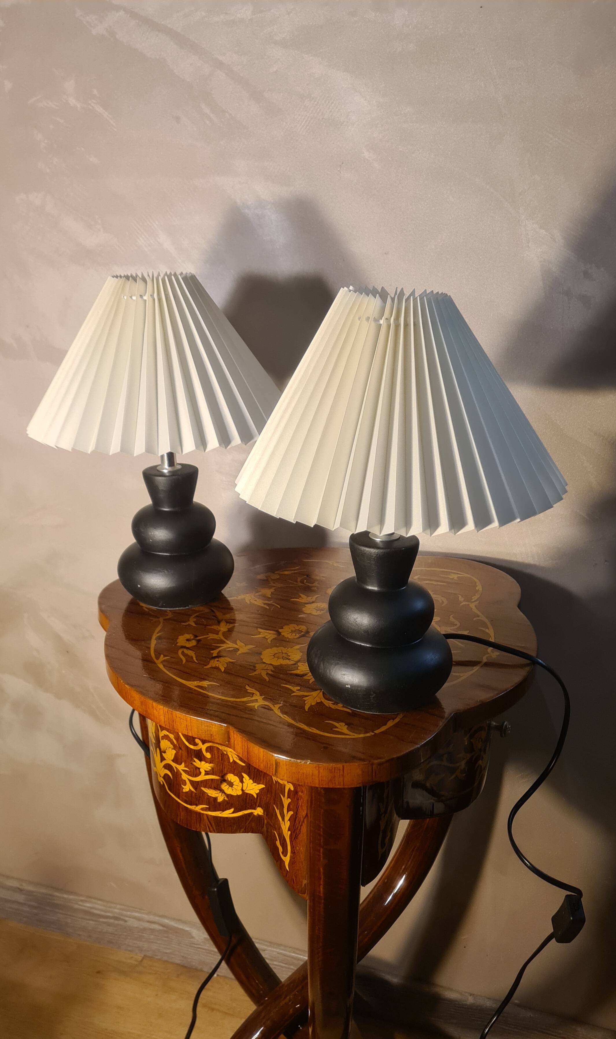 pair of ceramic bedside lamps Scandinavian design lampshade 33x25 electric chan