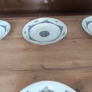 Set of 6 antique deep plates in Limoges porcelain by Jean Boyer.