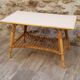 Powdered pink rattan coffee table