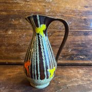 Vase vintage marron Brigitte France des années 1960
