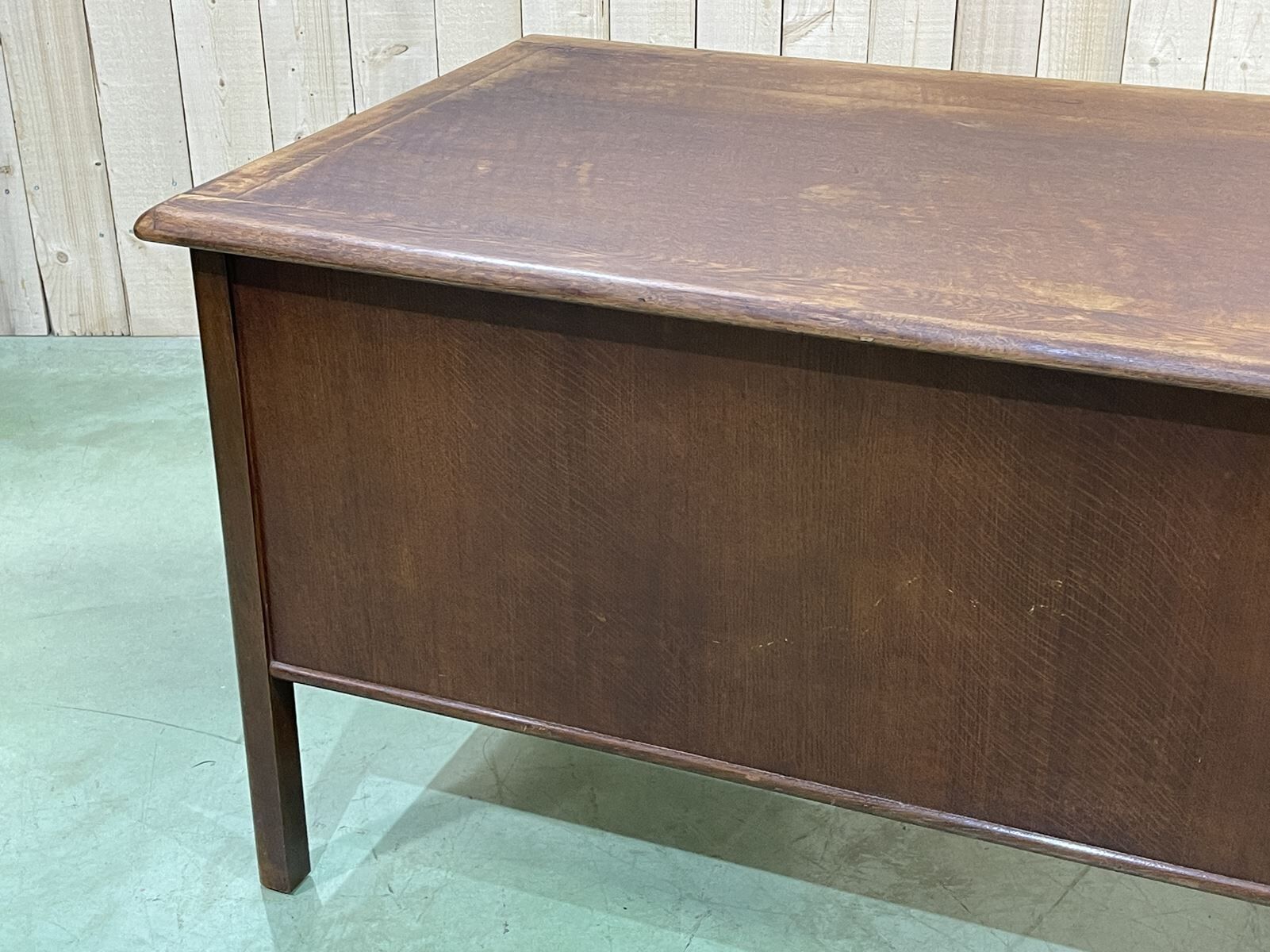 60s English flat desk in oak