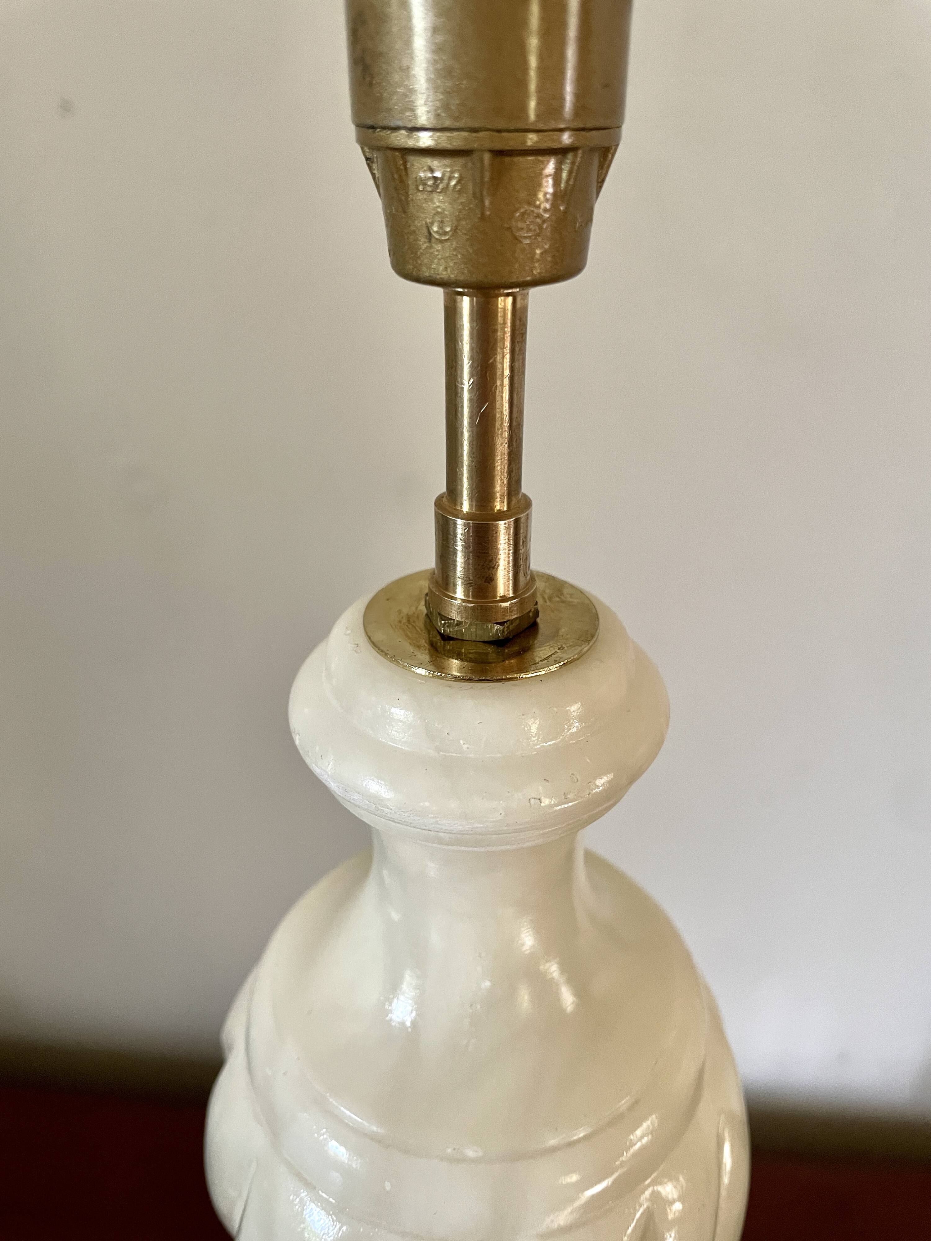 Alabaster lamp base 1950