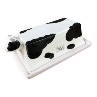 Butter dish • cow motif, hand painted