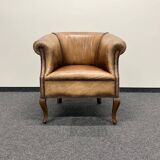 Classic Club Chair in Vintage Sheepskin Leather