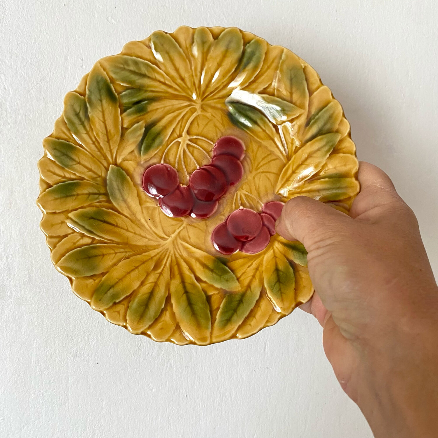 12 dessert plates in Sarreguemines slip