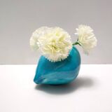 Teal Lacquered Ceramic Tulip Vase / Pen Holder by Giacomo Onestini for Ernestine Salerno