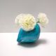 Teal Lacquered Ceramic Tulip Vase / Pen Holder by Giacomo Onestini for Ernestine Salerno