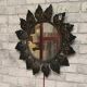 sun leaf mirror patinated iron 45cm very good general condition
