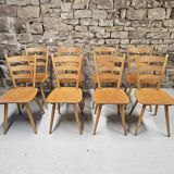 Lot 8 Chaises bistrot Campagnard 1970