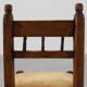 19th Century Spanish Hand-Carved oak Side Chair with Velour Seat